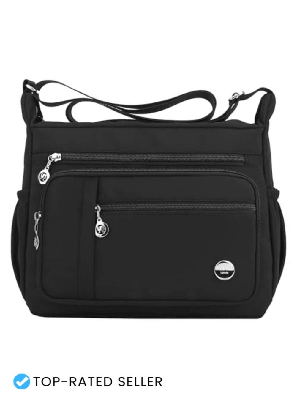 Nylon Crossbody Bag Multi Pocket Satchel Tote Adjustable Strap Travel Purse